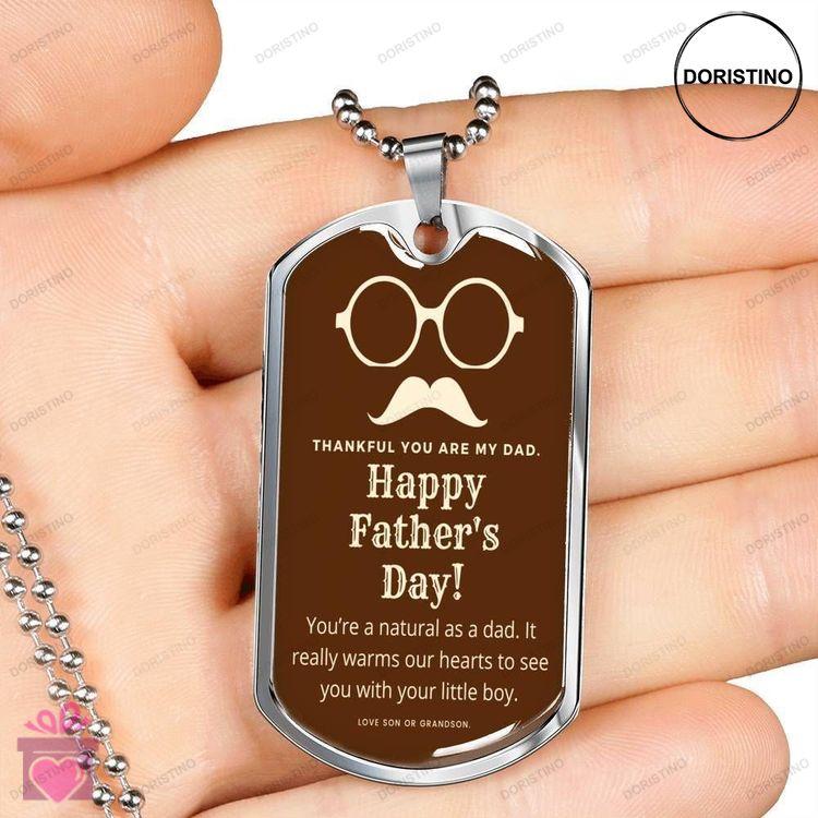 Dad Dog Tag Custom Picture Fathers Day Gift Thankful Are My Dad Dog Tag Military Chain Necklace Givi Doristino Awesome Necklace