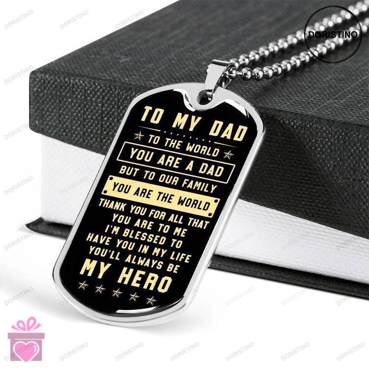 Dad Dog Tag Custom Picture Fathers Day Gift Thanks For All That You Are To Me Dog Tag Military Chain Doristino Awesome Necklace