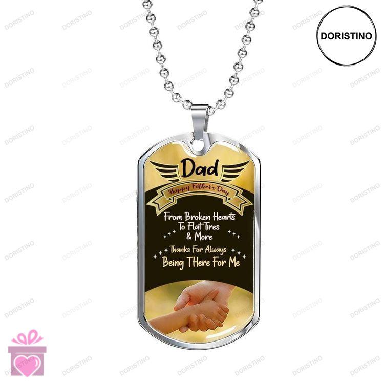 Dad Dog Tag Custom Picture Fathers Day Gift Thanks For Always Being There For Me Dog Tag Military Ch Doristino Awesome Necklace