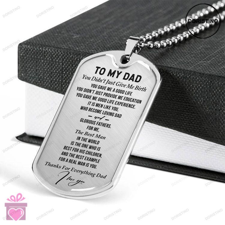 Dad Dog Tag Custom Picture Fathers Day Gift Thanks For Everything Dad Dog Tag Military Chain Necklac Doristino Limited Edition Necklace