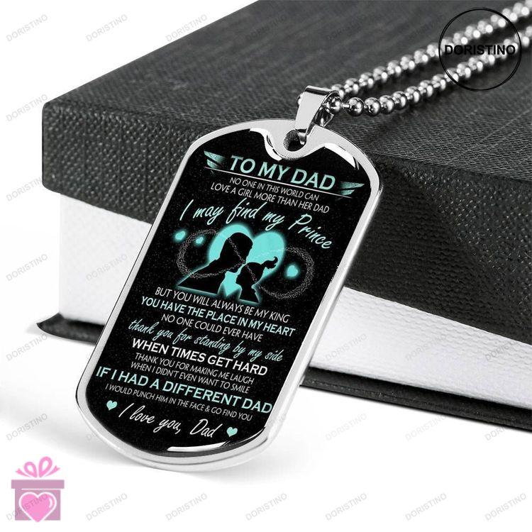 Dad Dog Tag Custom Picture Fathers Day Gift Thanks For Standing By My Side Dog Tag Military Chain Ne Doristino Trending Necklace