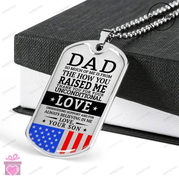 Dad Dog Tag Custom Picture Fathers Day Gift Thanks For Your Unconditional Love Dog Tag Military Chai Doristino Limited Edition Necklace