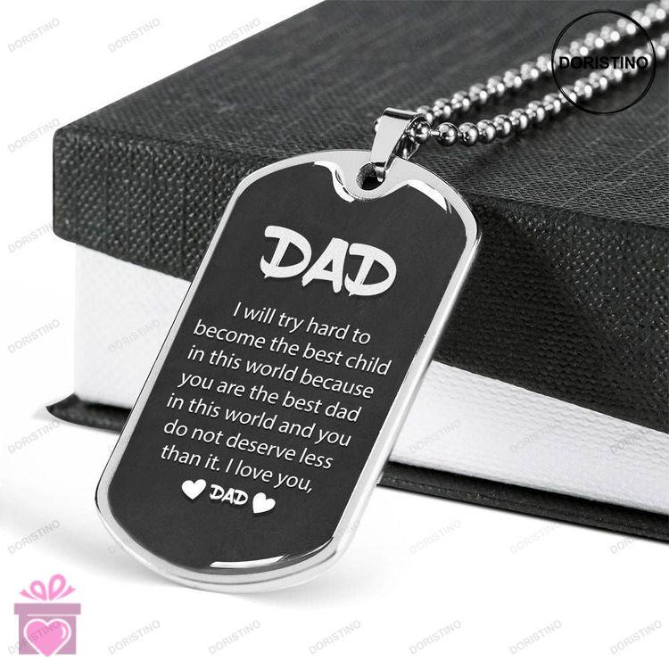Dad Dog Tag Custom Picture Fathers Day Gift The Best Dad In The World Dog Tag Military Chain Necklac Doristino Limited Edition Necklace