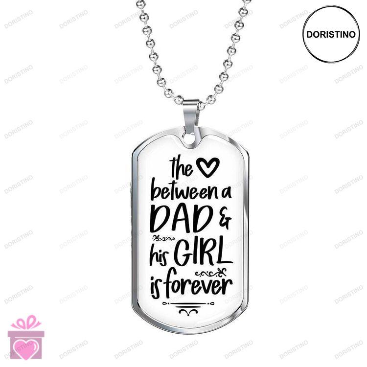 Dad Dog Tag Custom Picture Fathers Day Gift The Love Between Dad And His Girl Dog Tag Military Chain Doristino Awesome Necklace