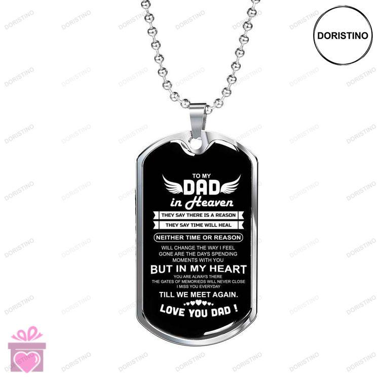 Dad Dog Tag Custom Picture Fathers Day Gift To My Dad In Heaven I Missing You Dog Tag Military Chain Doristino Awesome Necklace