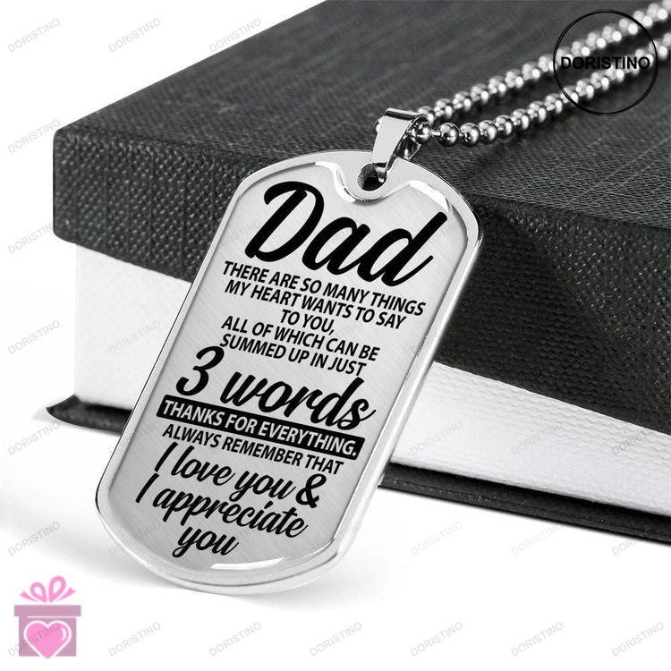 Dad Dog Tag Custom Picture Fathers Day Gift To My Dad Thanks For Everything Dog Tag Military Chain N Doristino Limited Edition Necklace
