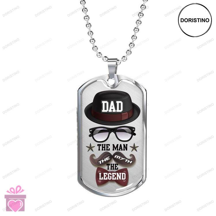 Dad Dog Tag Custom Picture Fathers Day Gift To My Dad The Man The Myth The Legend Dog Tag Military C Doristino Trending Necklace