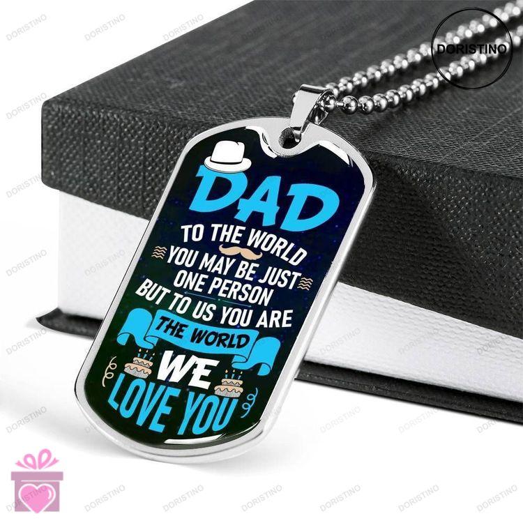 Dad Dog Tag Custom Picture Fathers Day Gift We Love You Dog Tag Military Chain Necklace For Dad Dog Doristino Limited Edition Necklace