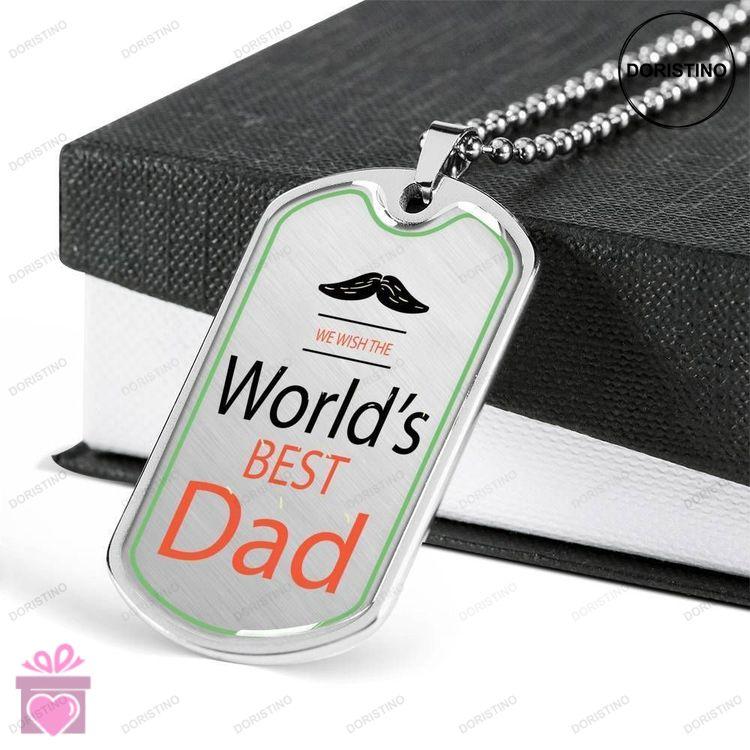 Dad Dog Tag Custom Picture Fathers Day Gift Word Best Dad Dog Tag Military Chain Necklace For Dad Do Doristino Trending Necklace