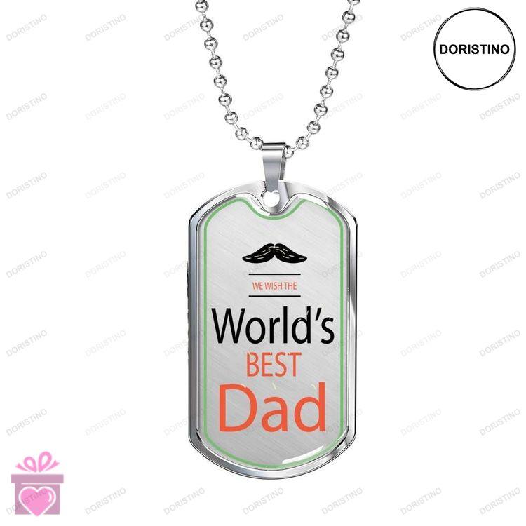 Dad Dog Tag Custom Picture Fathers Day Gift Word Best Dad Dog Tag Military Chain Necklace For Dad Doristino Limited Edition Necklace