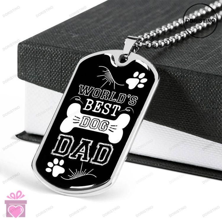 Dad Dog Tag Custom Picture Fathers Day Gift Worlds Best Dog Dad Dog Tag Military Chain Necklace Givi Doristino Awesome Necklace