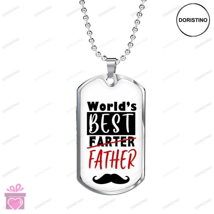 Dad Dog Tag Custom Picture Fathers Day Gift Worlds Best Father Dog Tag Military Chain Necklace For D Doristino Limited Edition Necklace