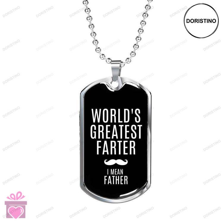 Dad Dog Tag Custom Picture Fathers Day Gift Worlds Greatest Farter Dog Tag Military Chain Necklace F Doristino Awesome Necklace