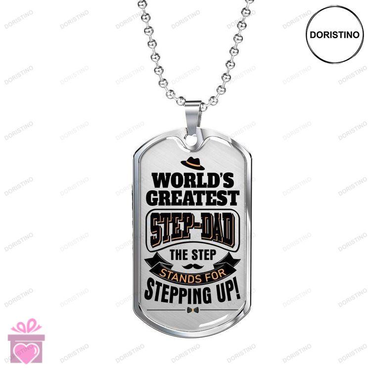 Dad Dog Tag Custom Picture Fathers Day Gift Worlds Greatest Step Dad The Step For Stepping Up Dog Ta Doristino Trending Necklace