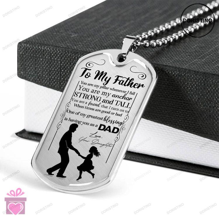 Dad Dog Tag Custom Picture Fathers Day Gift You Are My Anchor Dog Tag Military Chain Necklace Gift F Doristino Trending Necklace