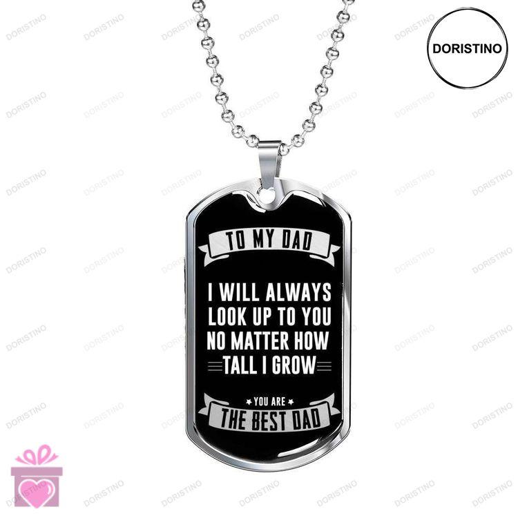 Dad Dog Tag Custom Picture Fathers Day Gift You Are The Best Dad Dog Tag Military Chain Necklace For Doristino Limited Edition Necklace