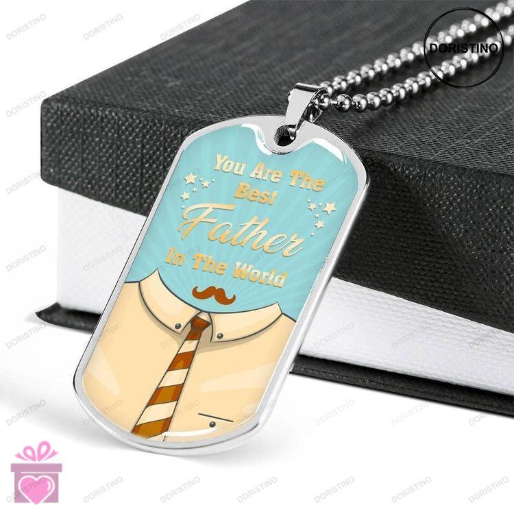 Dad Dog Tag Custom Picture Fathers Day Gift You Are The Best Father Dog Tag Military Chain Necklace Doristino Awesome Necklace