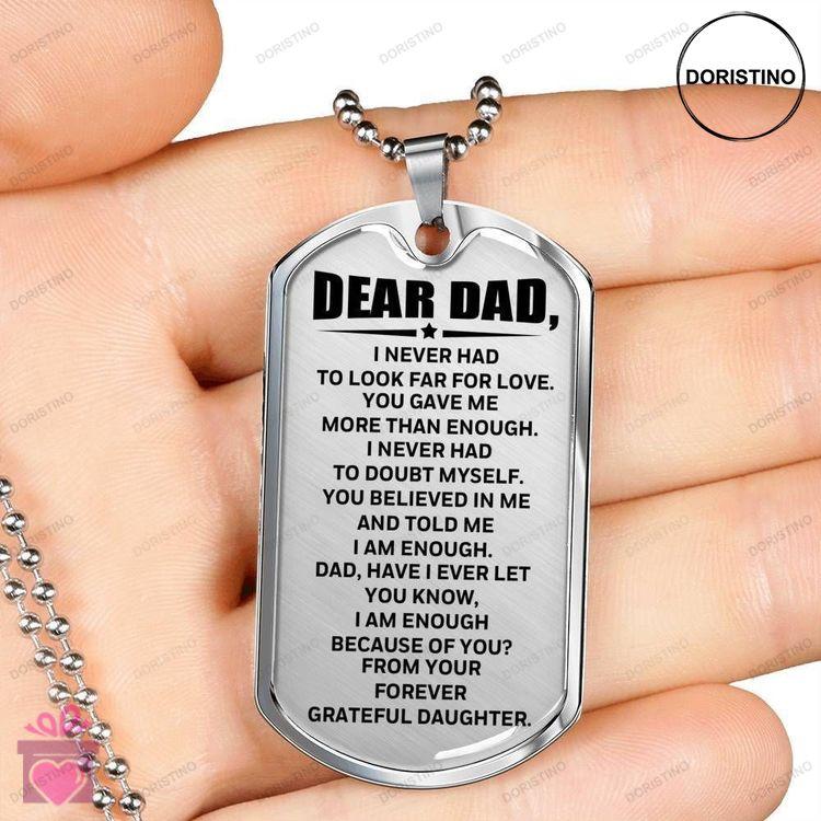 Dad Dog Tag Custom Picture Fathers Day Gift You Believe In Me Dog Tag Military Chain Necklace Gift F Doristino Awesome Necklace
