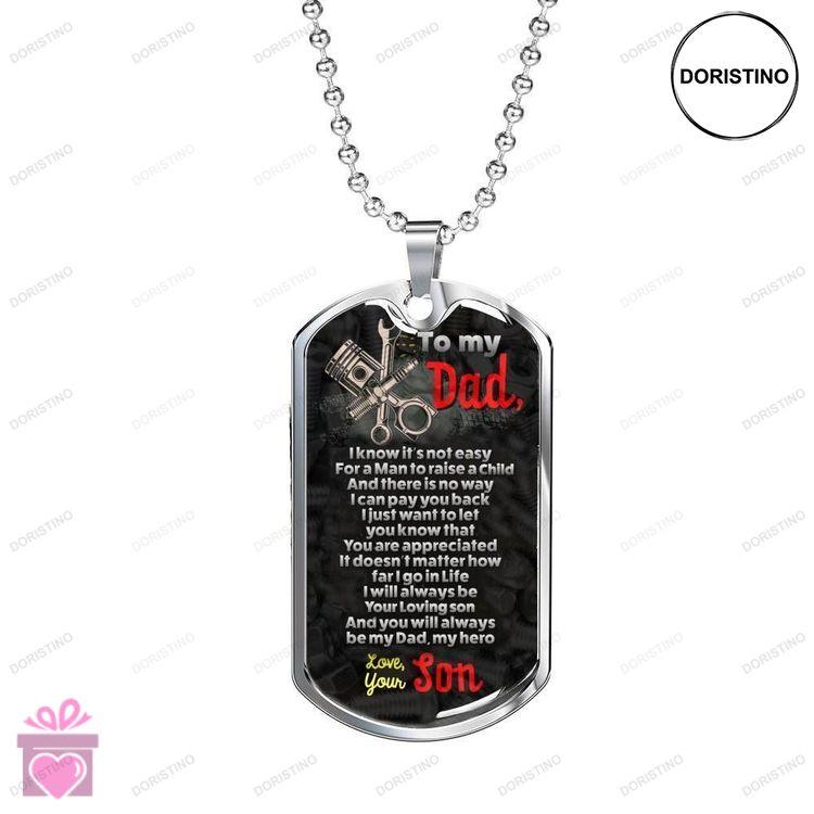 Dad Dog Tag Custom Picture Fathers Day Gift You Will Always Be My Dad My Hero Dog Tag Military Chain Doristino Trending Necklace