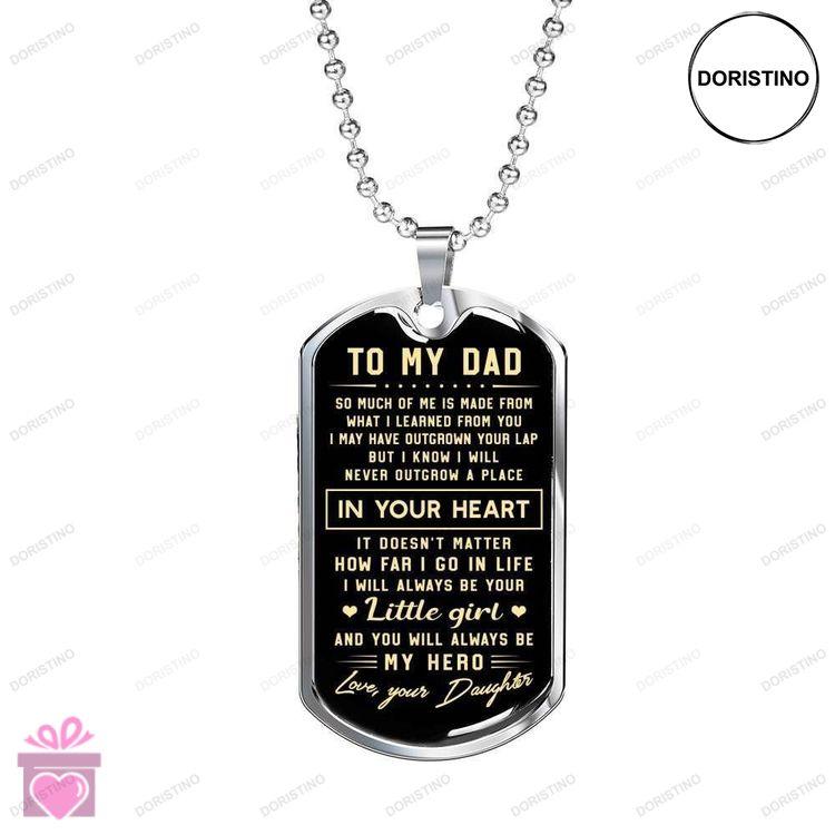 Dad Dog Tag Custom Picture Fathers Day Gift Youll Always Be My Hero Dog Tag Military Chain Necklace Doristino Awesome Necklace