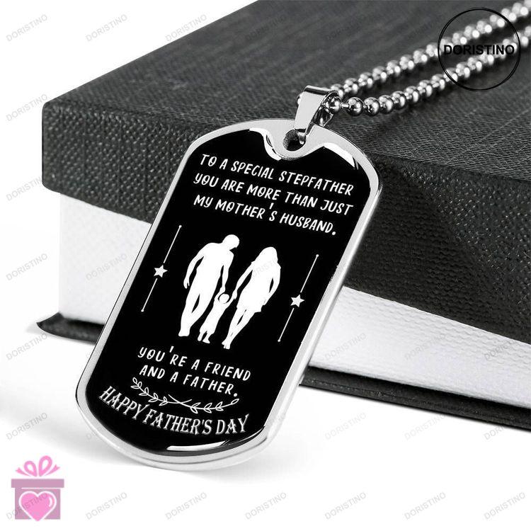 Dad Dog Tag Custom Picture Fathers Day Gift Youre A Friend And A Father Dog Tag Military Chain Neckl Doristino Trending Necklace