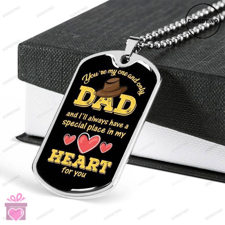 Dad Dog Tag Custom Picture Fathers Day Gift Youre My One And Only Dad Dog Tag Military Chain Necklac Doristino Awesome Necklace