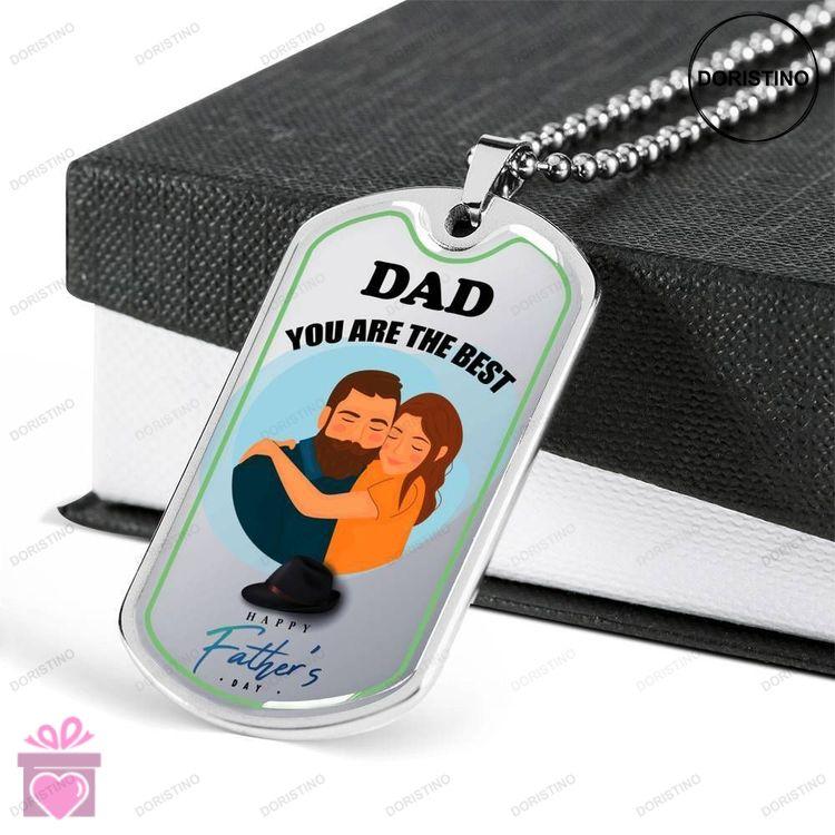 Dad Dog Tag Custom Picture Fathers Day Gift Youre The Best Fathers Day Giving Dad Dog Tag Military C Doristino Trending Necklace