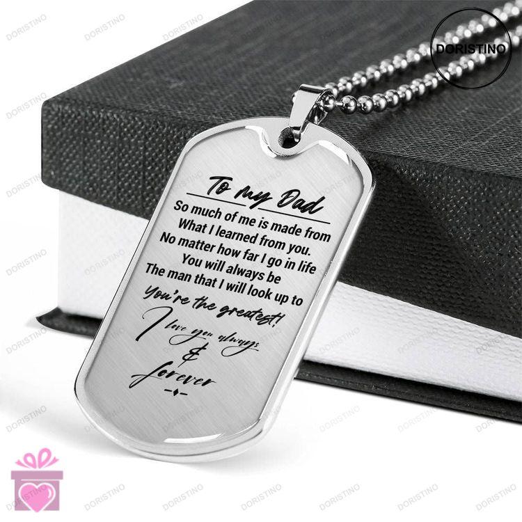 Dad Dog Tag Custom Picture Fathers Day Gift Youre The Greatest Dog Tag Military Chain Necklace For D Doristino Limited Edition Necklace