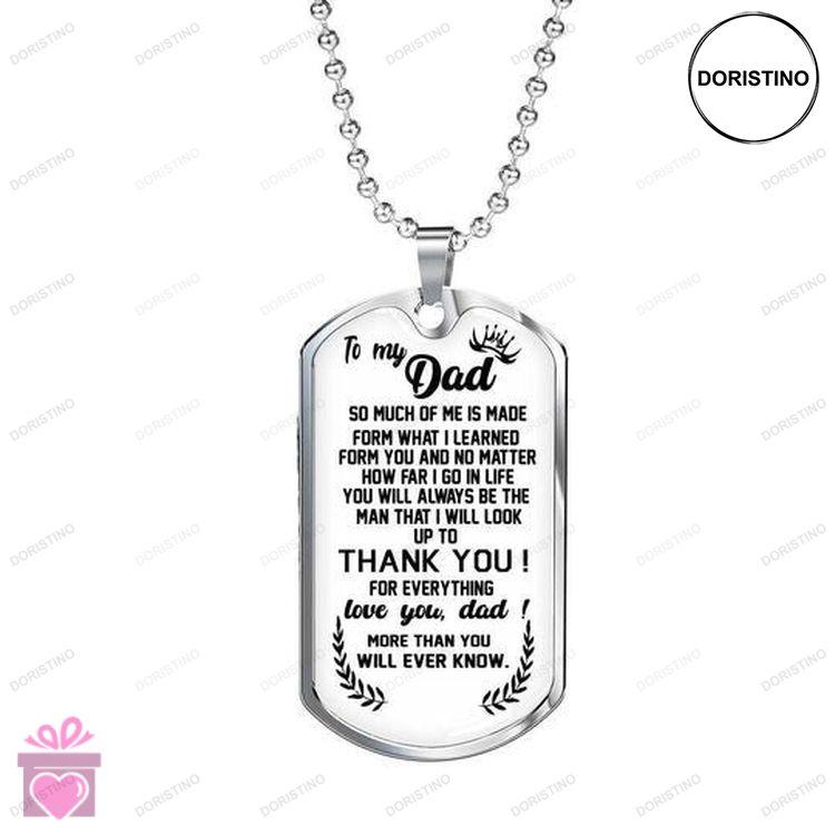 Dad Dog Tag Custom Picture Fathers Day Give You A Special Thanks Dog Tag Necklace For Daddy Doristino Awesome Necklace