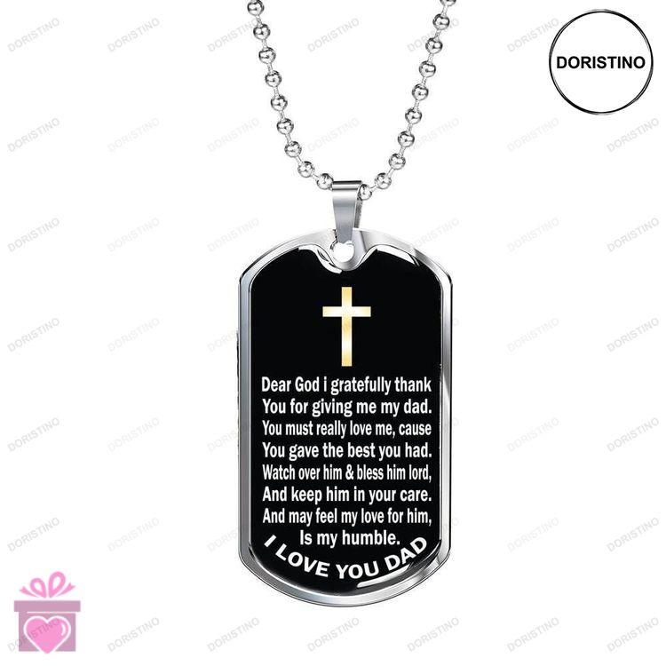 Dad Dog Tag Custom Picture Fathers Day God For Giving Me My Dad Dog Tag Necklace For Dad Doristino Limited Edition Necklace