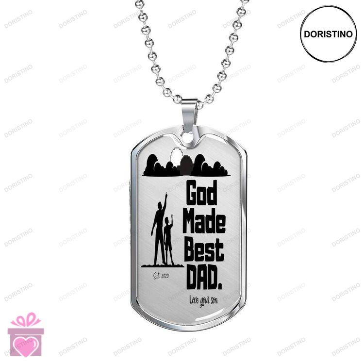 Dad Dog Tag Custom Picture Fathers Day God Made Best Dad Dog Tag Necklace Gift For Men Doristino Trending Necklace