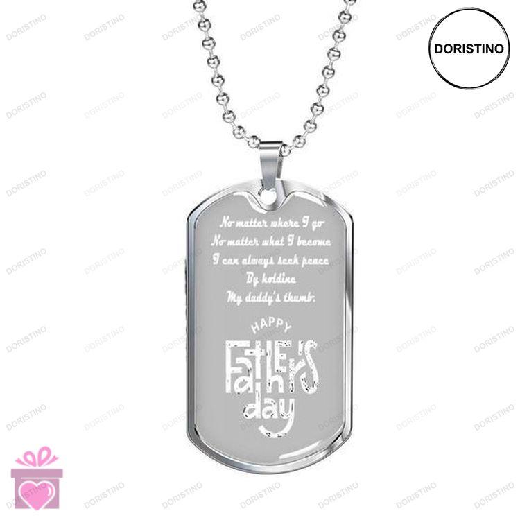 Dad Dog Tag Custom Picture Fathers Day Im Safe Under Your Shelter Dog Tag Necklace For Dad Doristino Awesome Necklace