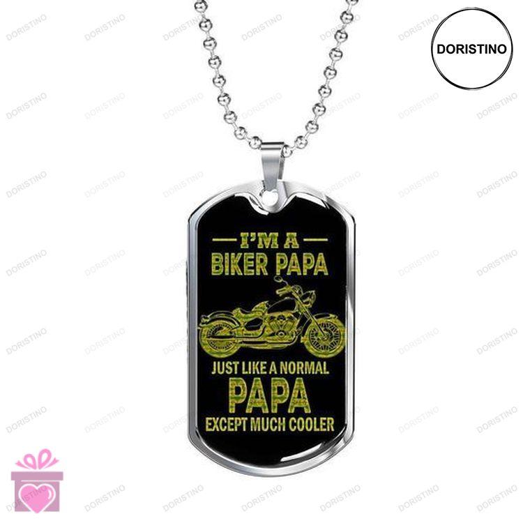 Dad Dog Tag Custom Picture Fathers Day Just Like Normal Papa Except Much Cooler Dog Tag Necklace Gif Doristino Limited Edition Necklace