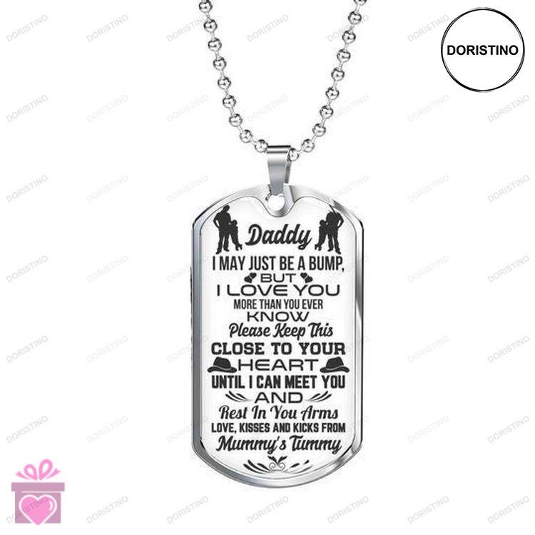 Dad Dog Tag Custom Picture Fathers Day Keep This Close To Your Heart Dog Tag Necklace Gift For Dad Doristino Limited Edition Necklace