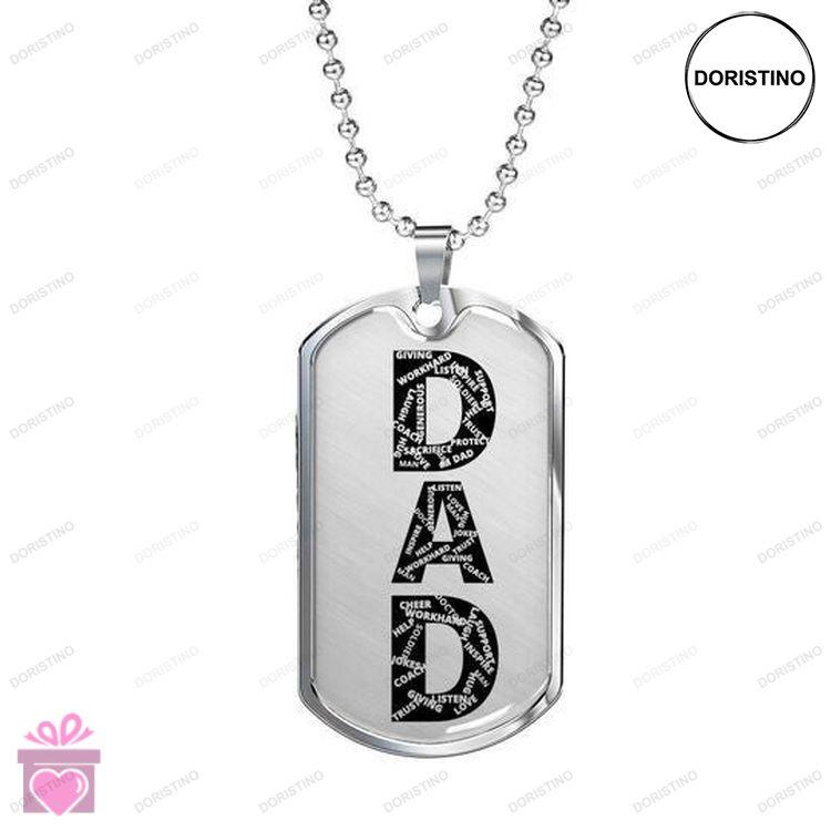 Dad Dog Tag Custom Picture Fathers Day Listen Love Trust Dog Tag Necklace For Dad Doristino Limited Edition Necklace