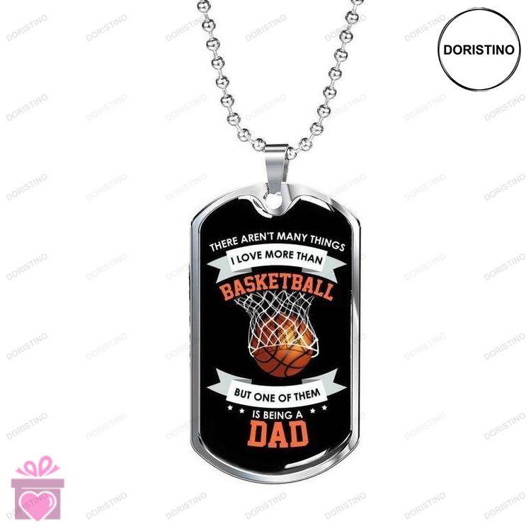 Dad Dog Tag Custom Picture Fathers Day Love More Than Basketball Dog Tag Necklace Gift For Dad Doristino Awesome Necklace