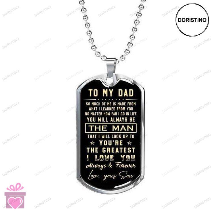 Dad Dog Tag Custom Picture Fathers Day Love You Forever Dog Tag Necklace Gift For Daddy Doristino Limited Edition Necklace