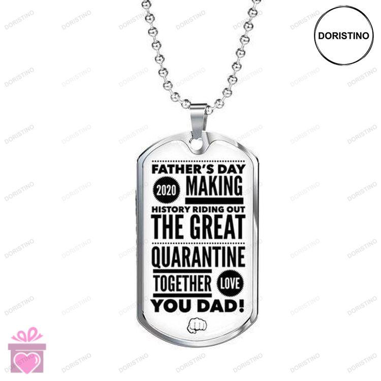 Dad Dog Tag Custom Picture Fathers Day Making History Together Dog Tag Necklace Gift For Dad Doristino Trending Necklace