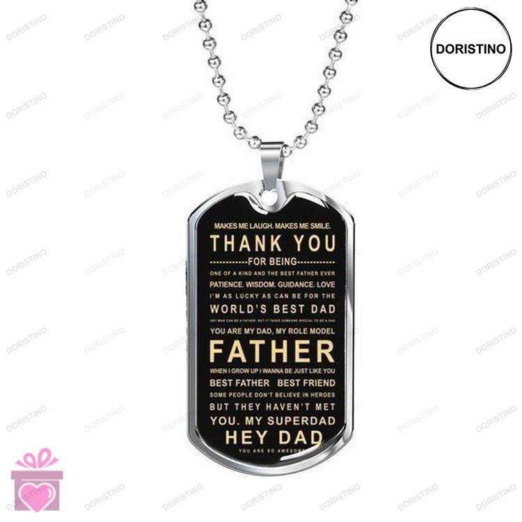 Dad Dog Tag Custom Picture Fathers Day My Superdad Necklace Gift For Daddy Doristino Limited Edition Necklace