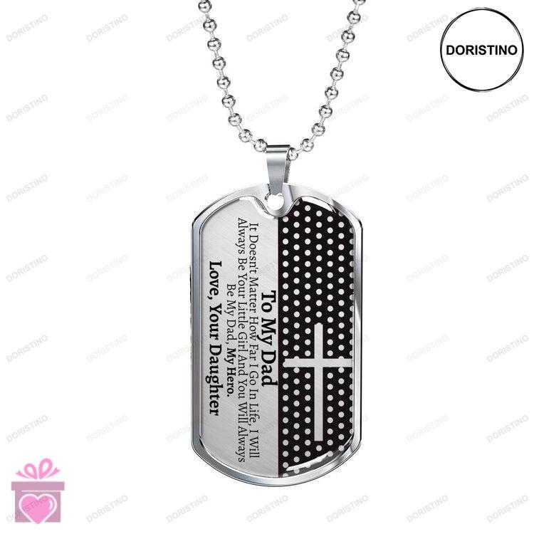 Dad Dog Tag Custom Picture Fathers Day Necklace Gift For Dad From Daughter Dog Tag Necklace Doristino Limited Edition Necklace