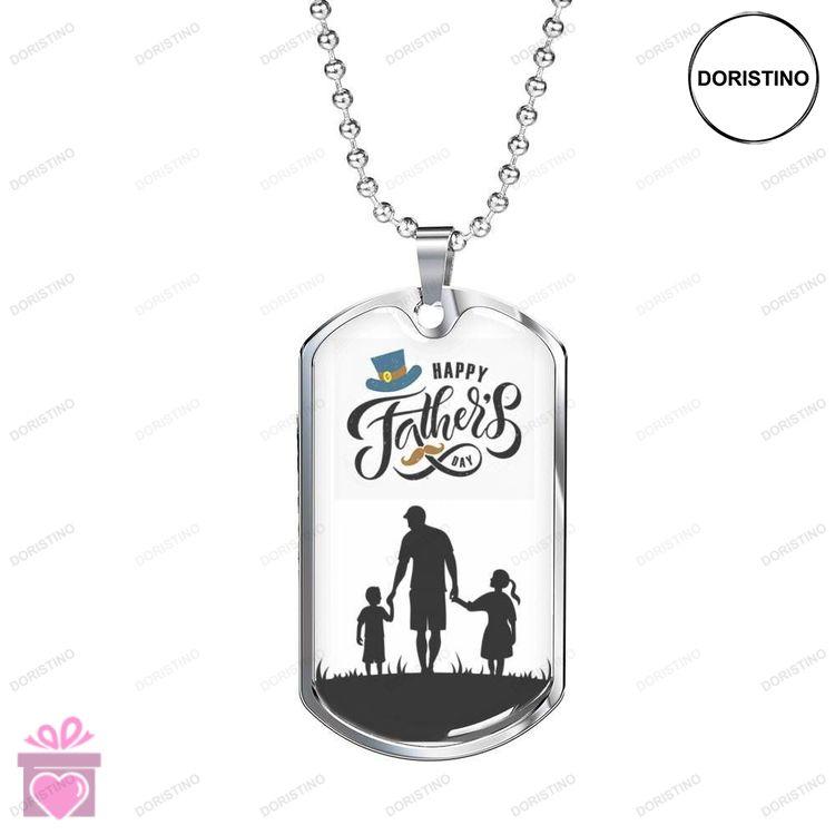 Dad Dog Tag Custom Picture Happy Fathers Day Dog Tag Necklace Gift For Dad Dog Tag-2 Doristino Awesome Necklace