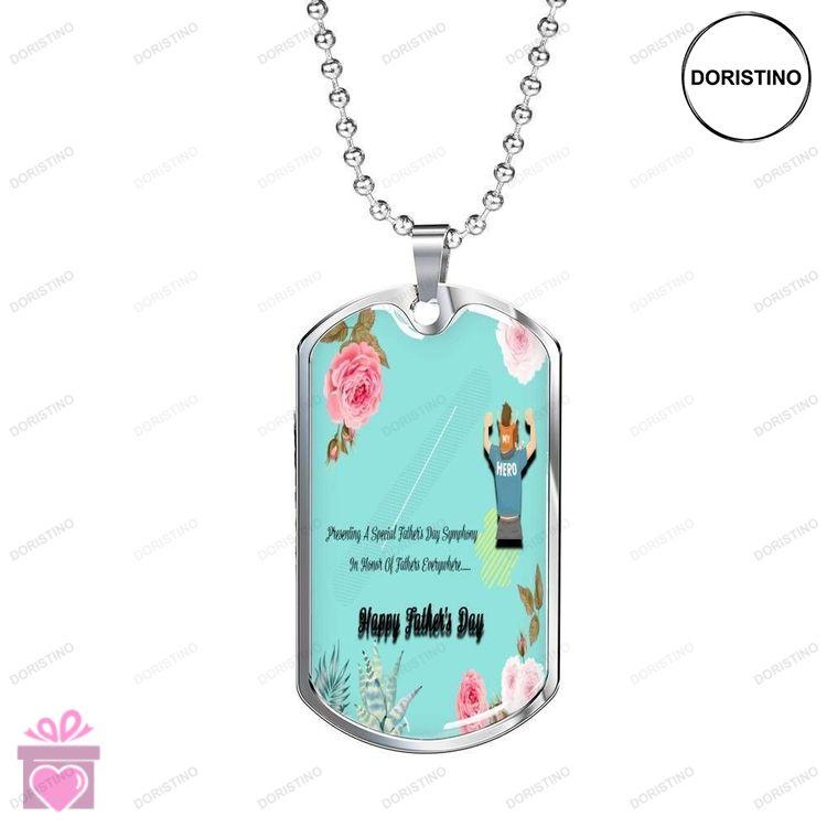 Dad Dog Tag Custom Picture Happy Fathers Day Dog Tag Necklace Gift For Dad Dog Tag-5 Doristino Limited Edition Necklace