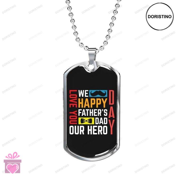 Dad Dog Tag Custom Picture Happy Fathers Day Dog Tag Necklace Gift For Dad Dog Tag-6 Doristino Limited Edition Necklace