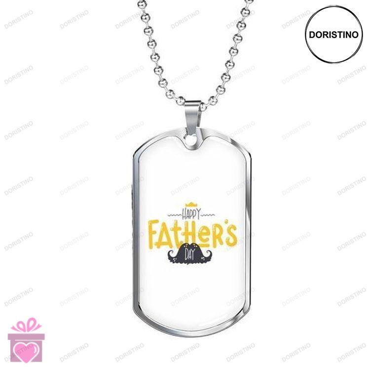 Dad Dog Tag Custom Picture Happy Fathers Day Gift For Dad Necklace Doristino Trending Necklace