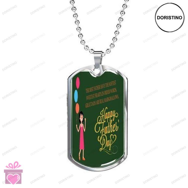 Dad Dog Tag Custom Picture Happy Fathers Day Green Dog Tag Necklace For Dad Doristino Awesome Necklace