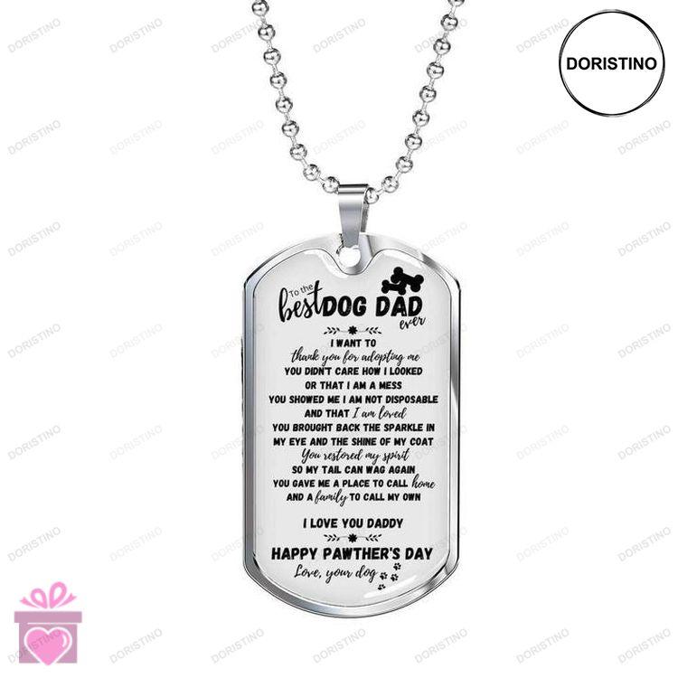 Dad Dog Tag Custom Picture Happy Fathers Day Shine Of My Coat Dog Tag Necklace Gift For Dad Doristino Trending Necklace