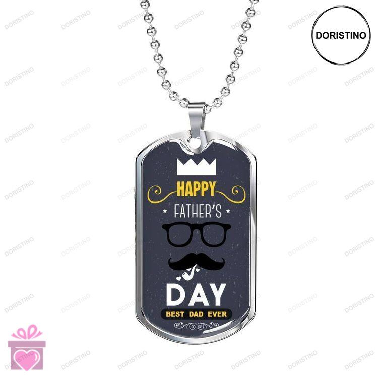 Dad Dog Tag Custom Picture Happy Fathers Day Doristino Trending Necklace