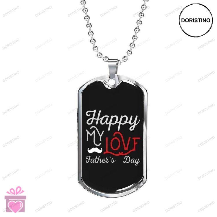 Dad Dog Tag Custom Picture Happy My Love Fathers Day Dog Tag Necklace For Dad Doristino Awesome Necklace