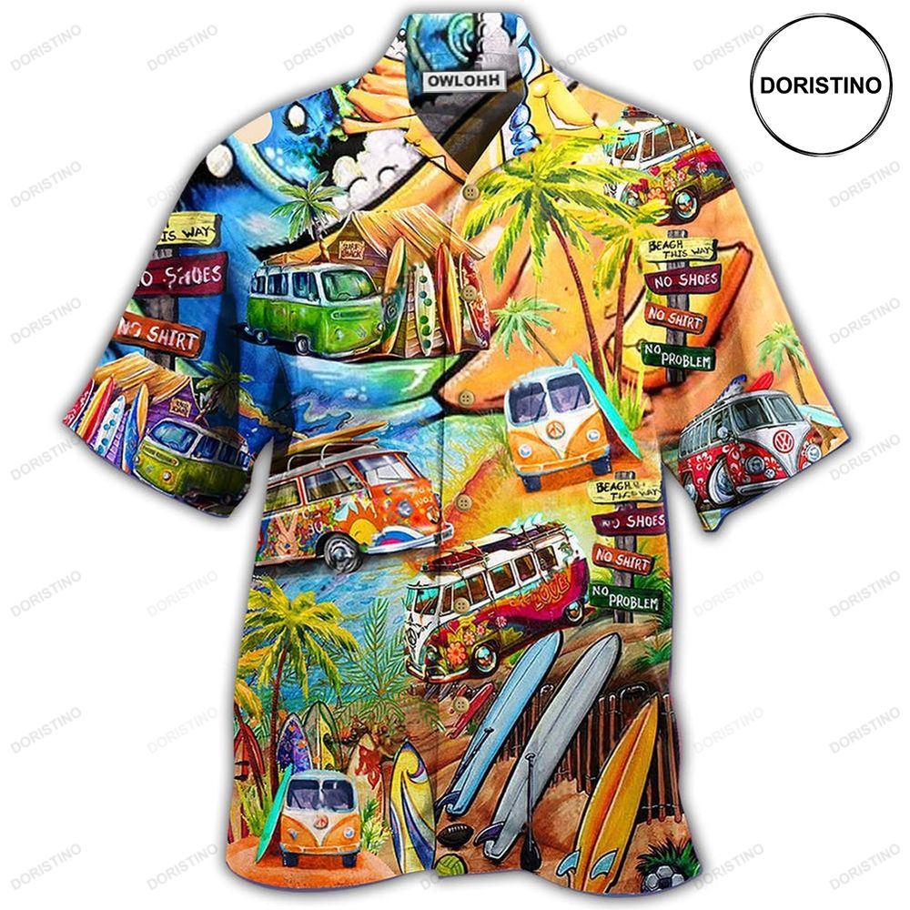 Hippie Bus Love Beach Summer Awesome Hawaiian Shirt