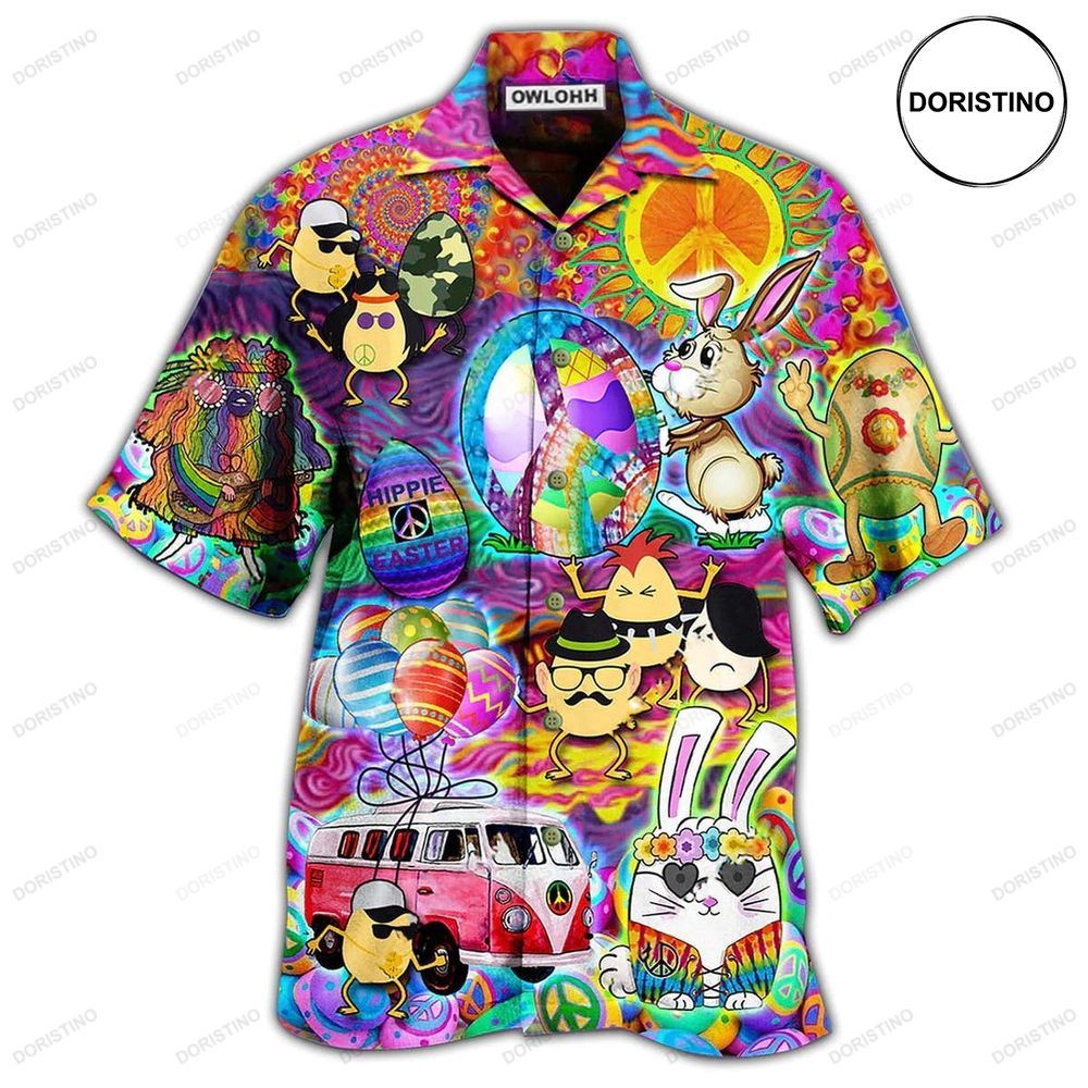 Hippie Easter Peace Life Color Funny Party Awesome Hawaiian Shirt